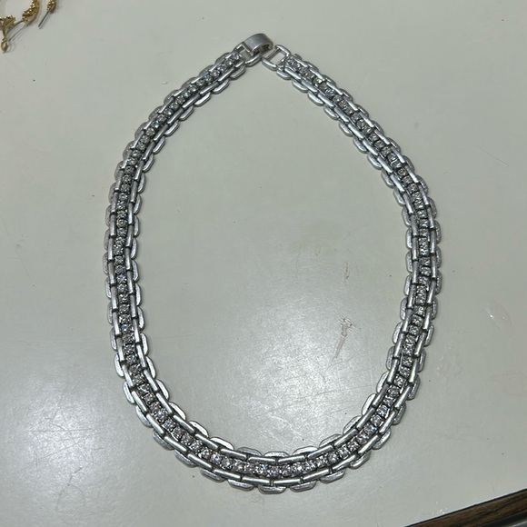 Set JCrew Necklace and Bracelet Beautiful JCrew Silver-Toned with Rhinestones - Picture 3 of 6